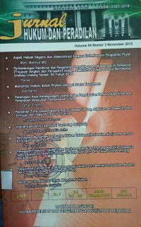 Image of Jurnal Hukum dan Peradilan Vol. 4 Nomor 3 November 2015