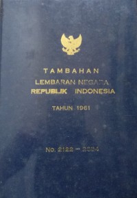 Tambahan Lembaran Negara Republik Indonesia Tahun 1961 No. 2122-2334