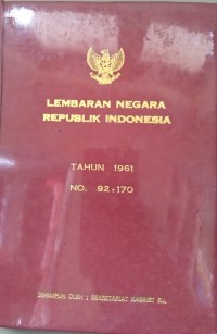 Lembaran Negara RI  tahun 1961 No. 92-170